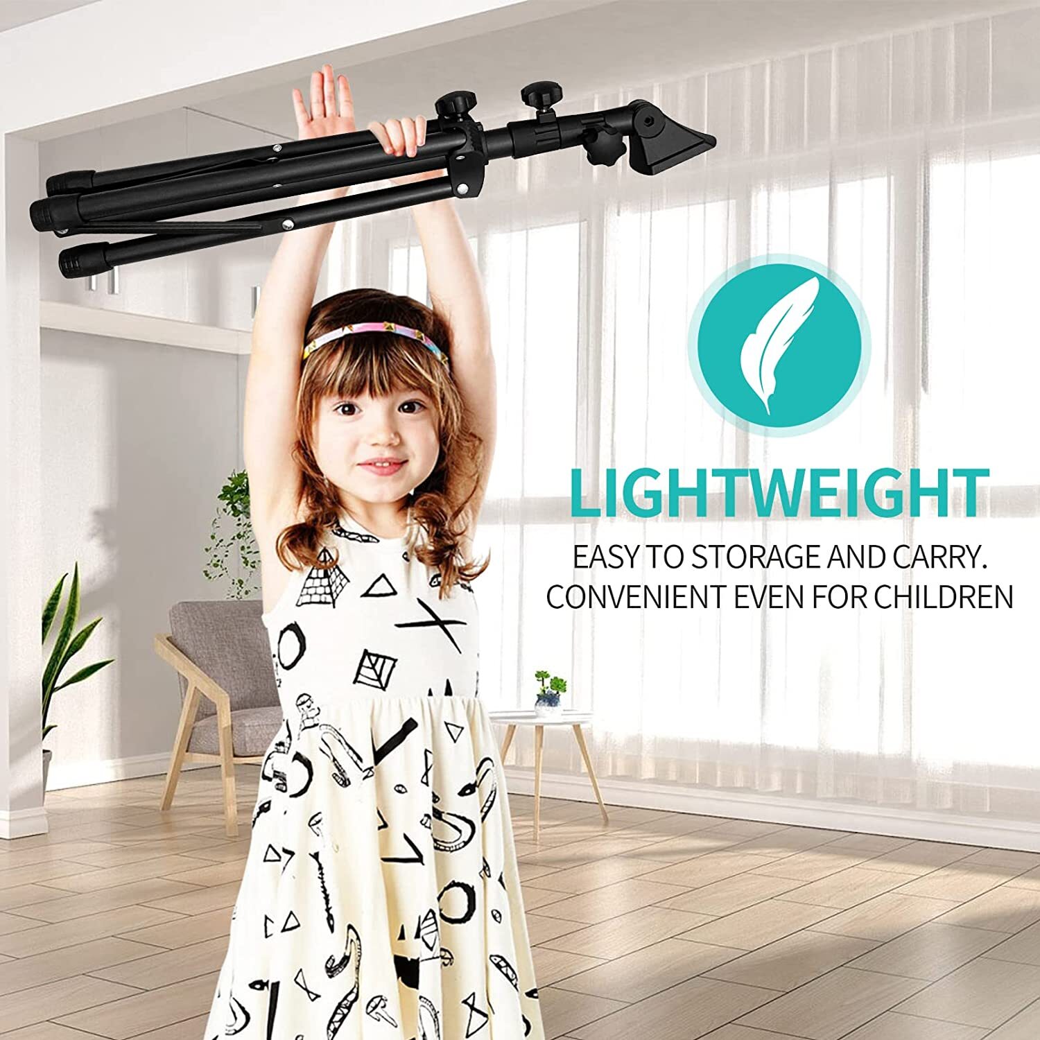 Portable Lightweight Metal Folding Sheet Music Stand With Carrying Bag & Light