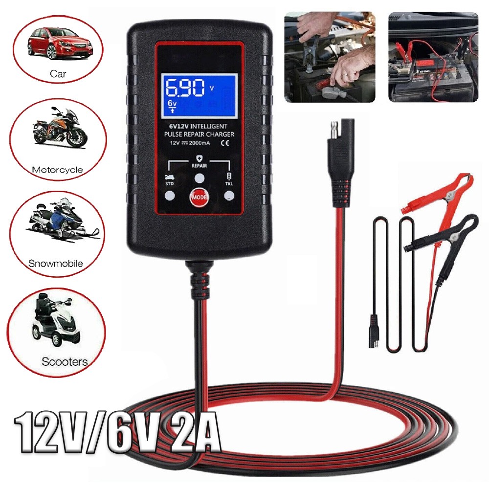 6V 12V Automatic Battery Charger Maintainer Motorcycle Trickle Float For Tender