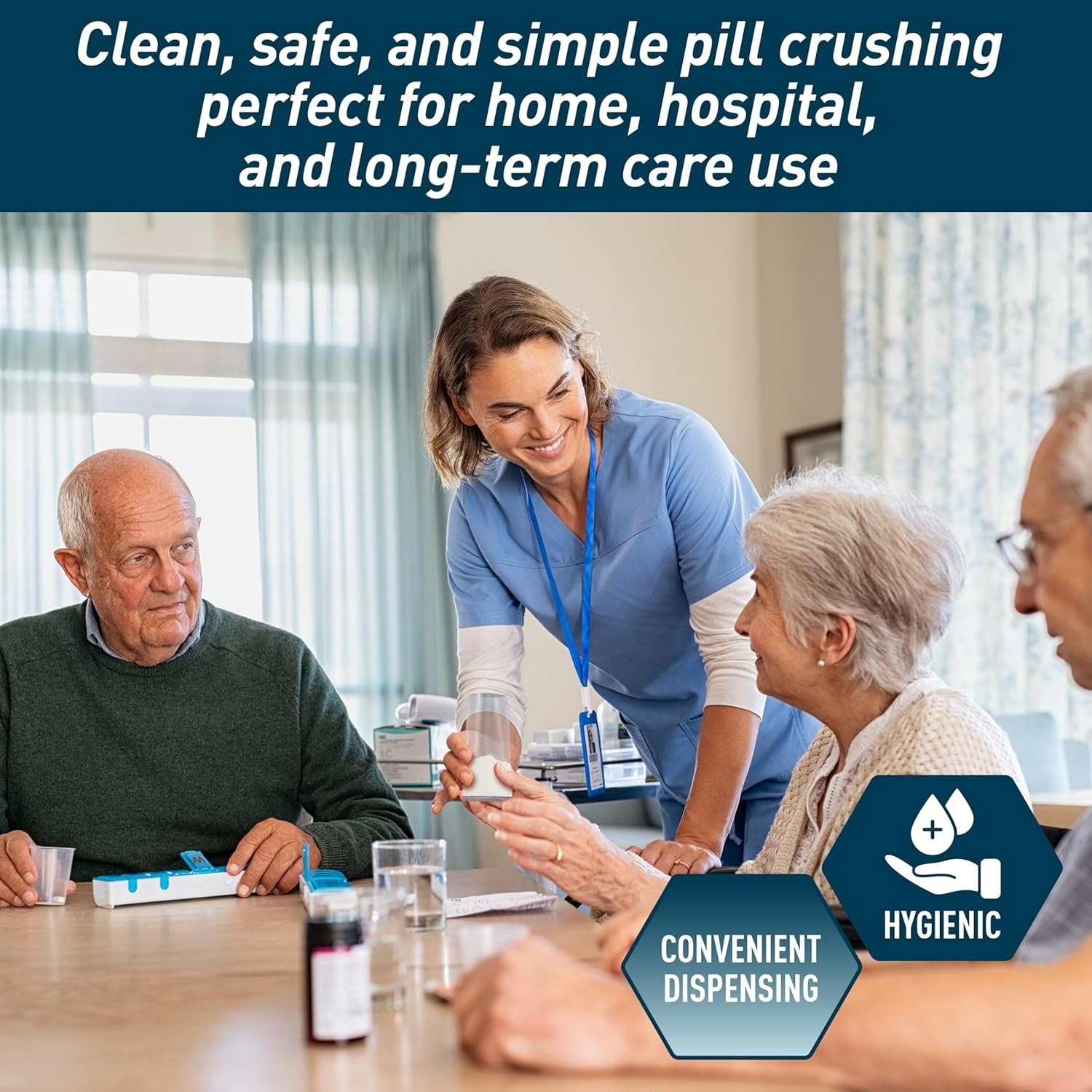 MED PRIDE Pill Crusher Pouches Disposable Medication Crushing Bags Clear 1000ct