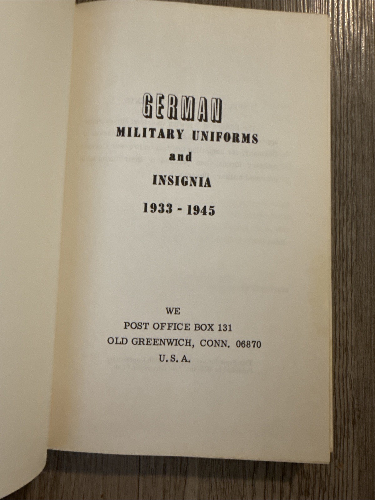 German Military Uniforms and Insignia 1933-1945 Reference Book 1967 Vintage HB
