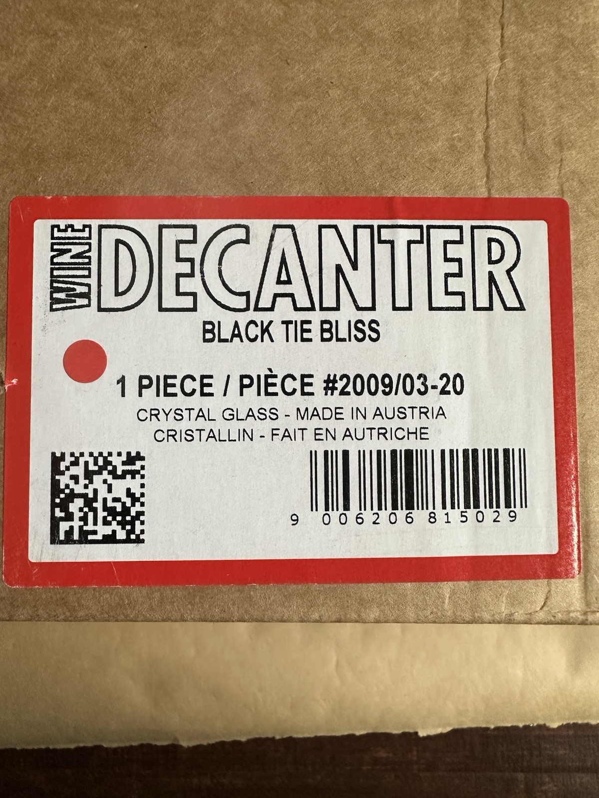 Riedel Wine Decanter, One Size, Clear Black Tie Bliss