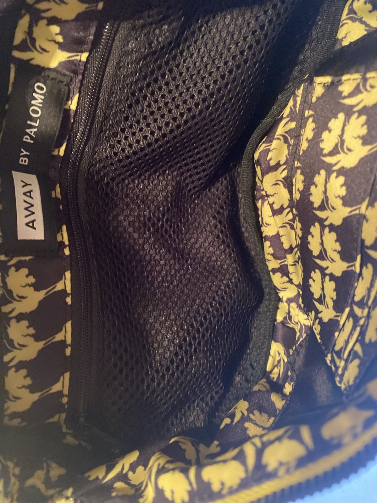 AWAY By Paloma Waist Pack Black Belt Bag Travel Accessory Neon Yellow W/floral