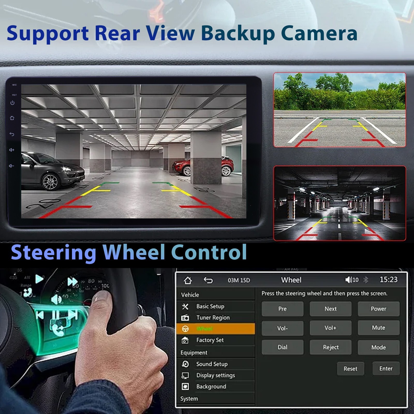 Single 1 Din Android 13 Carplay Car Stereo Radio GPS WIFI BT Touch Screen 10.1"