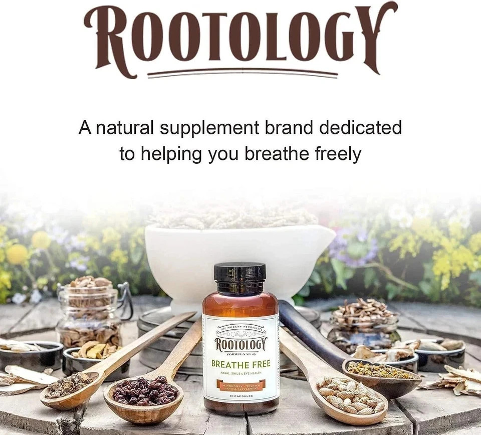 Rootology Breathe Free - Natural Nasal & Sinus Relief - Fast-Acting, Non-Drow...
