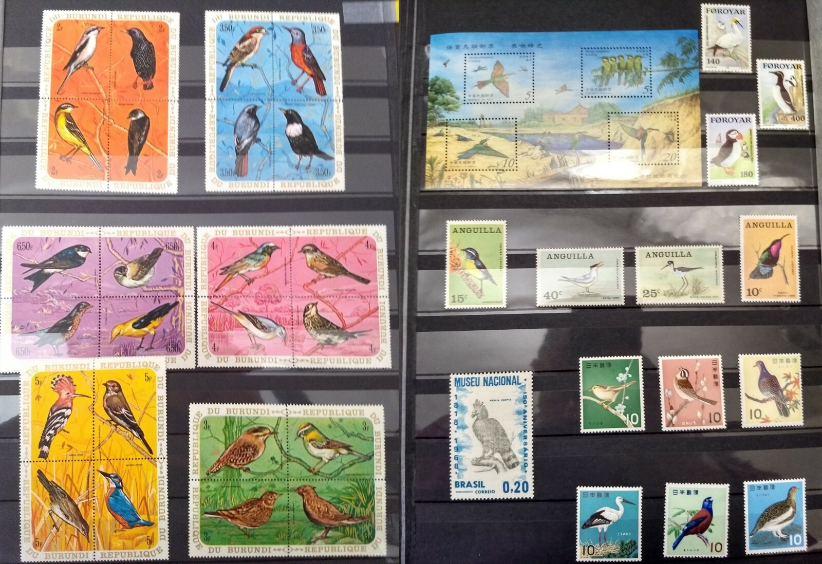 Worldwide Birds Stamp Collection MNH - Each Lot: 15 Full Sets from 15 Countries