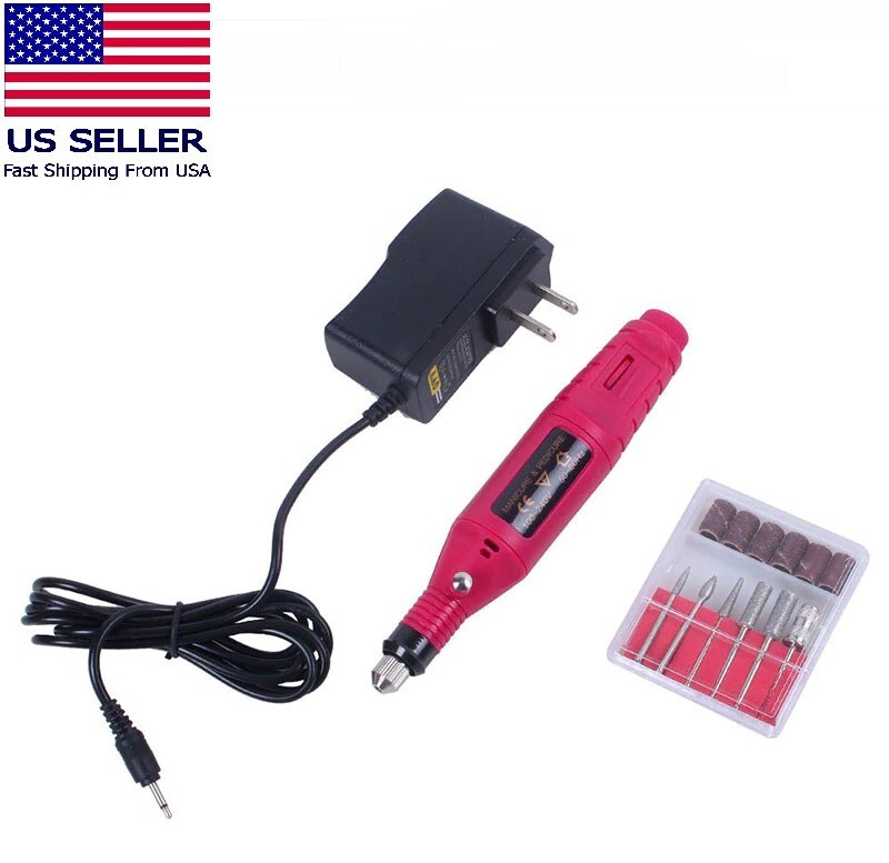Electric Nail Drill File Acrylic Art File Manicure Pedicure Portable Machine Kit