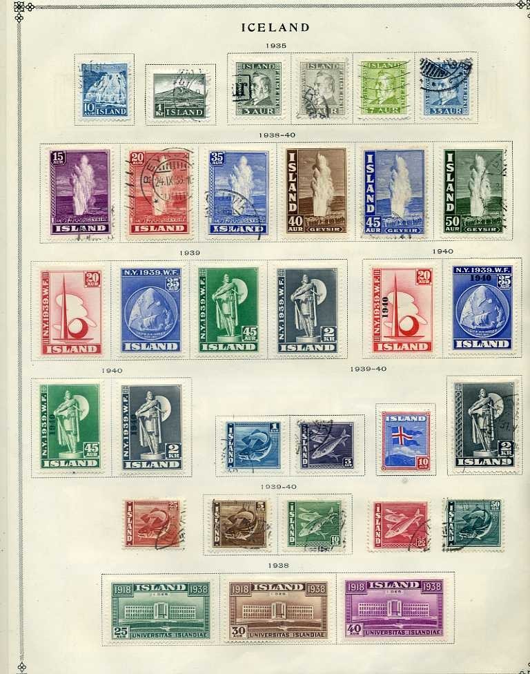 Iceland Collection on mostly Complete Scott International Pages