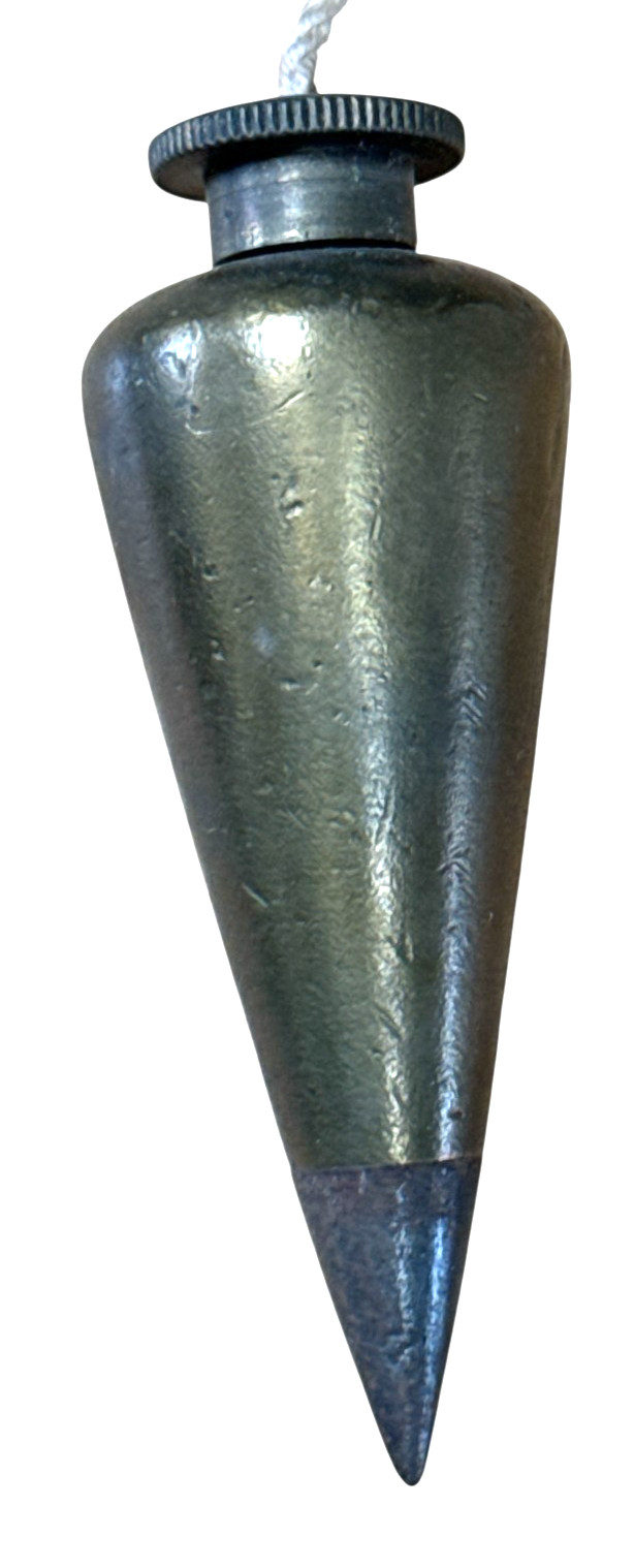Vintage Brass Plumb Bob with Steel Tip. 3"