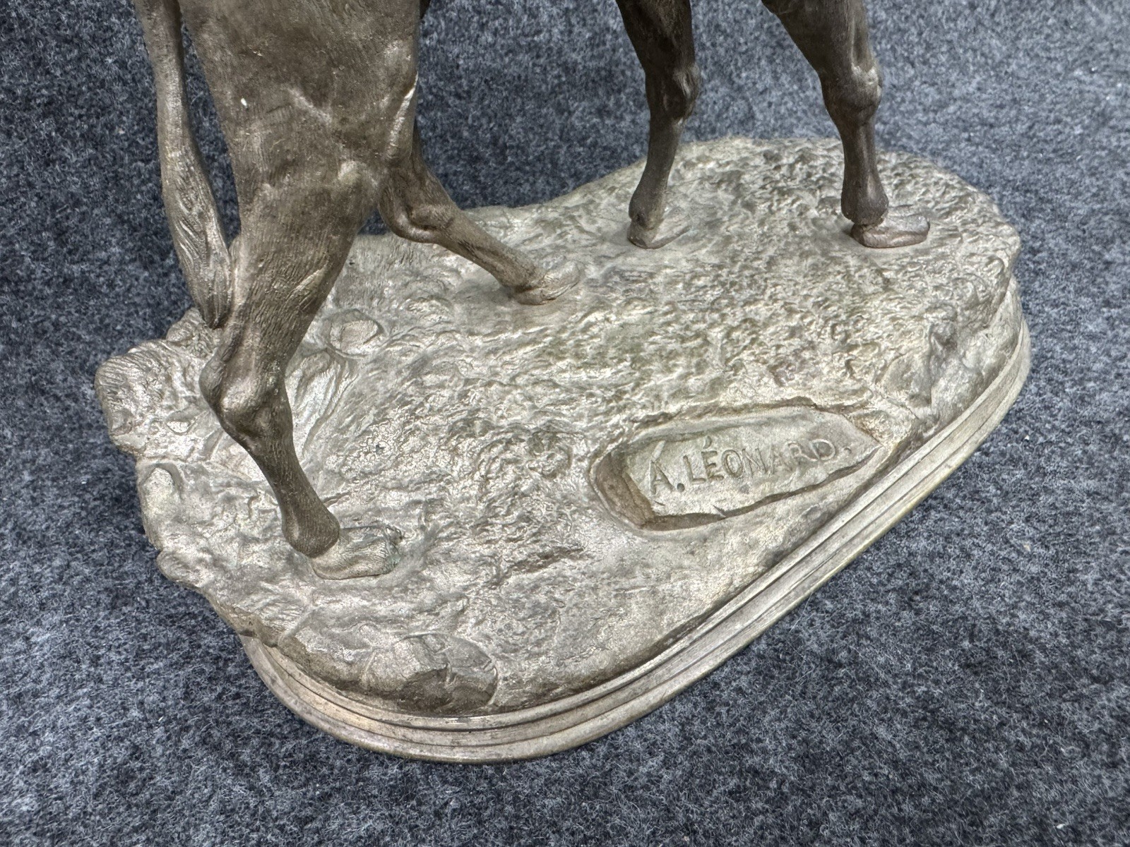 AGATHON LEONARD Antique Bronze Sculpture ~ Arab on Camel Art Signed Rider A 10”