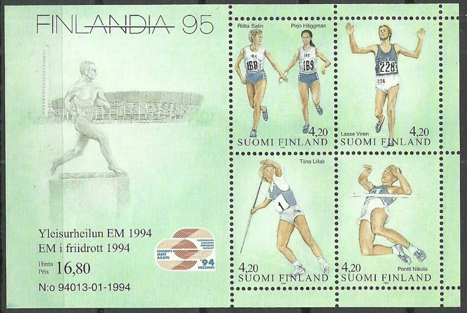 Finland - Summer Sports, Finlandia 95 - SOUVENIR SHEET - MNH - FREE SHIPPING!