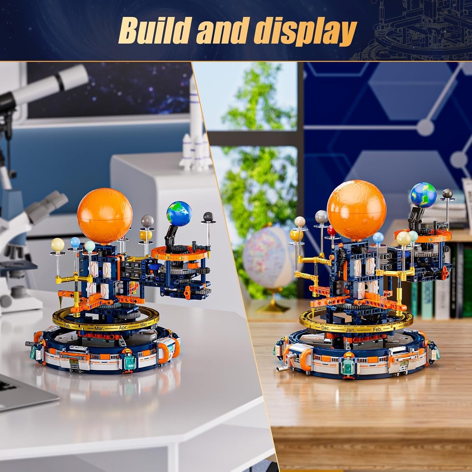 Solar System Building Set - Electric Solar System Model with Dynamic Lighting an