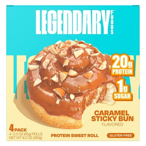 Legendary Foods-Protein Sweet Roll-Caramel Sticky Bun 9.2oz/ 4ct