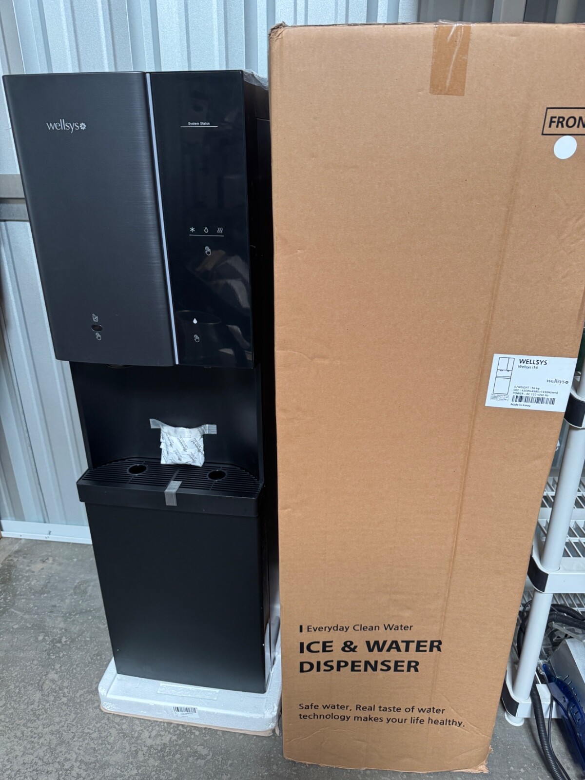 Wellsys i14 Touchless Hot Cold Ambient Water & Ice Dispenser Holds 13.2 lb Ice