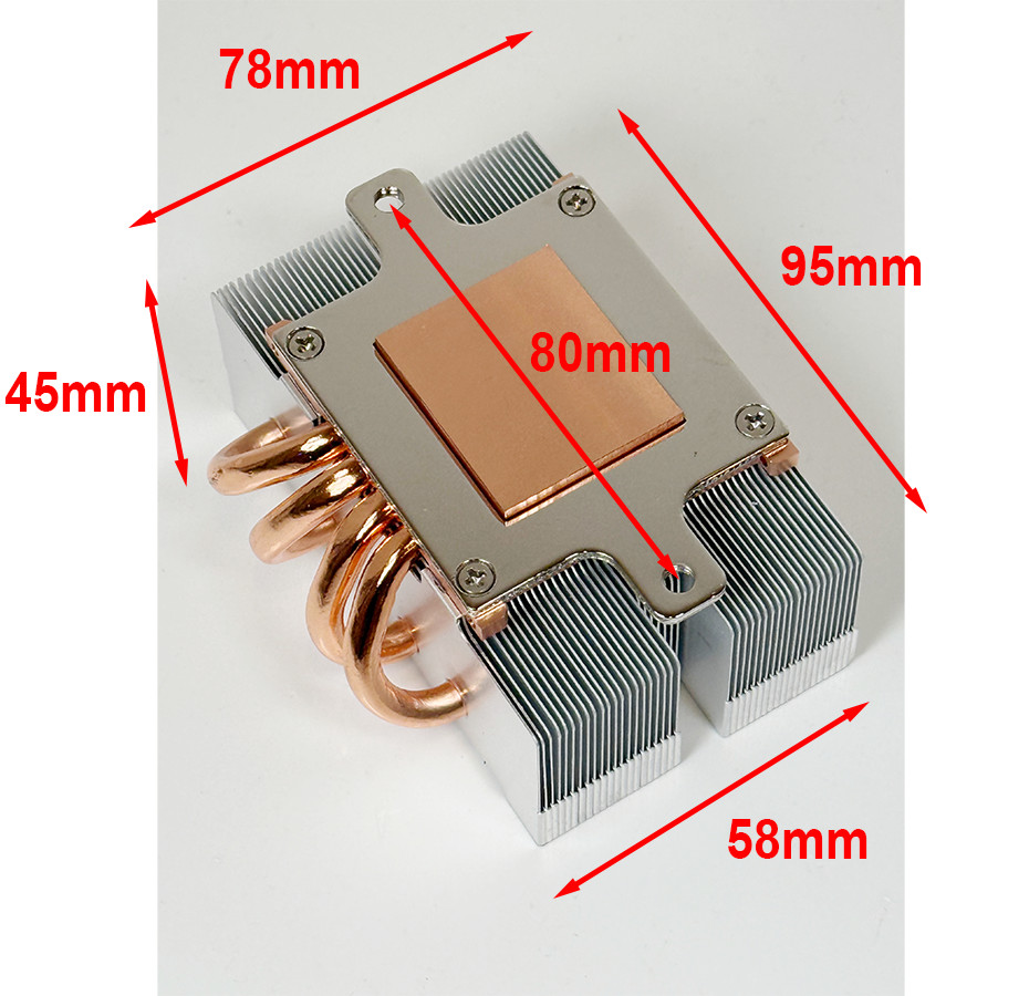 Copper Pipe Heatsink 95mm x 80mm x 45mm with Thermal Fluid Inside