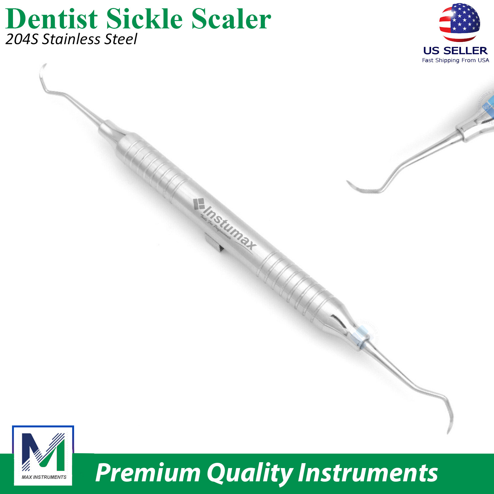 Sickle Scaler 204S Dental Hand Instruments Pro Periodontal Hygiene Pick Tool New