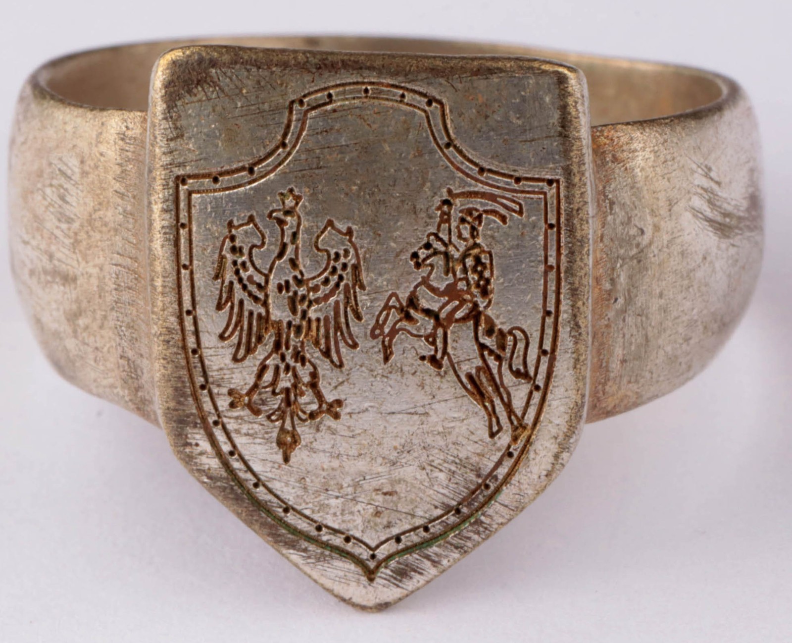 Ring Coat of arms Republic of Central Lithuania 1920–1922 Polish eagle Size 11.5