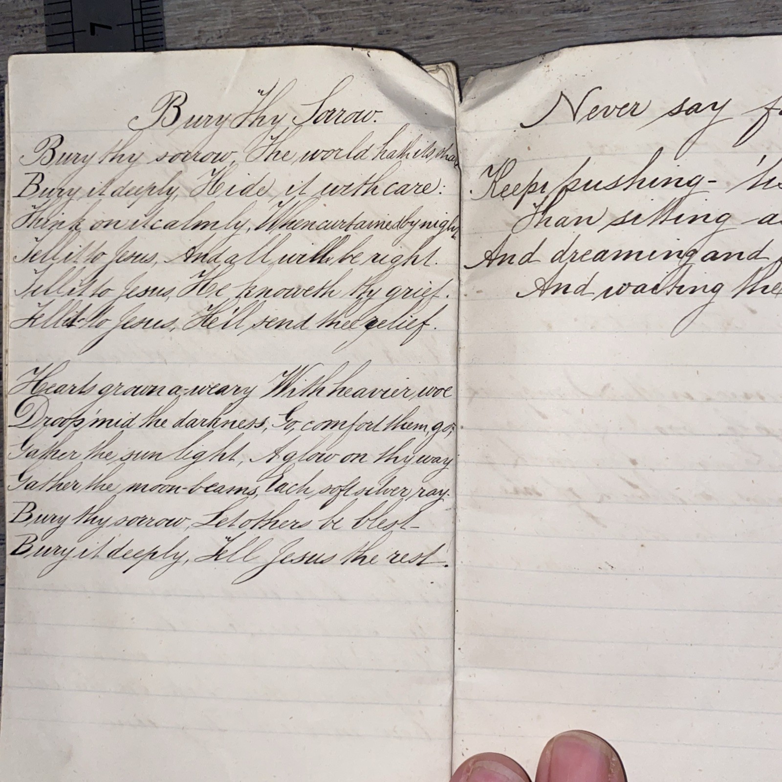 Antique Victorian Book of Handwritten Poetry c1873