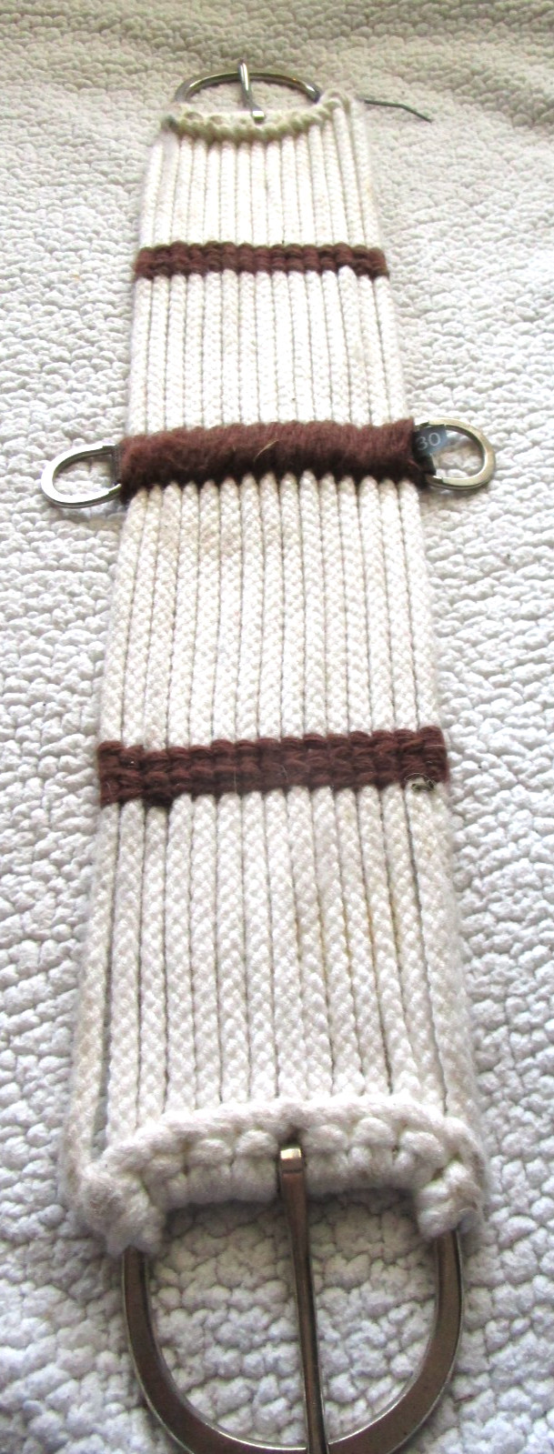 3 WESTERN ROPE CINCHES WHITE, GREEN AND BROWN 29 29 27.5''