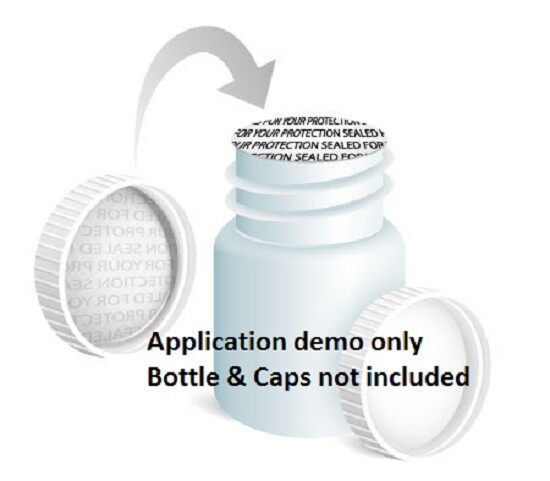 58mm Pressure Sensitive Foam Seal Cap Liner Sealed for your Protection 2.28"