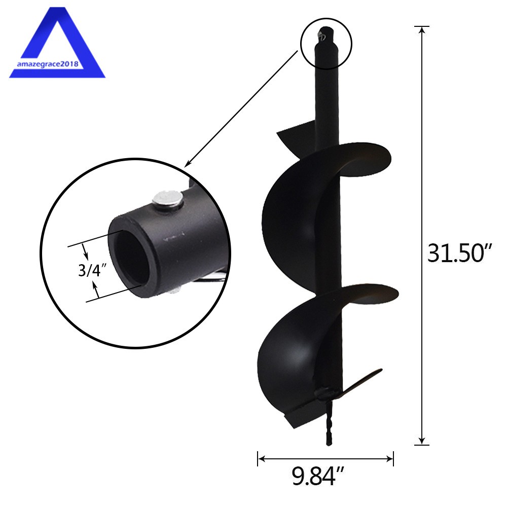 10"  Earth Auger Drill Bits for Gas Powered Post Fence Hole Digger