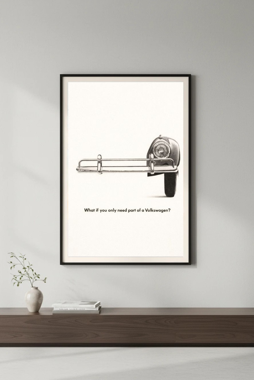 🚗 Vintage Volkswagen Ad Poster - 24x36” - Premium Matte Paper 200gsm