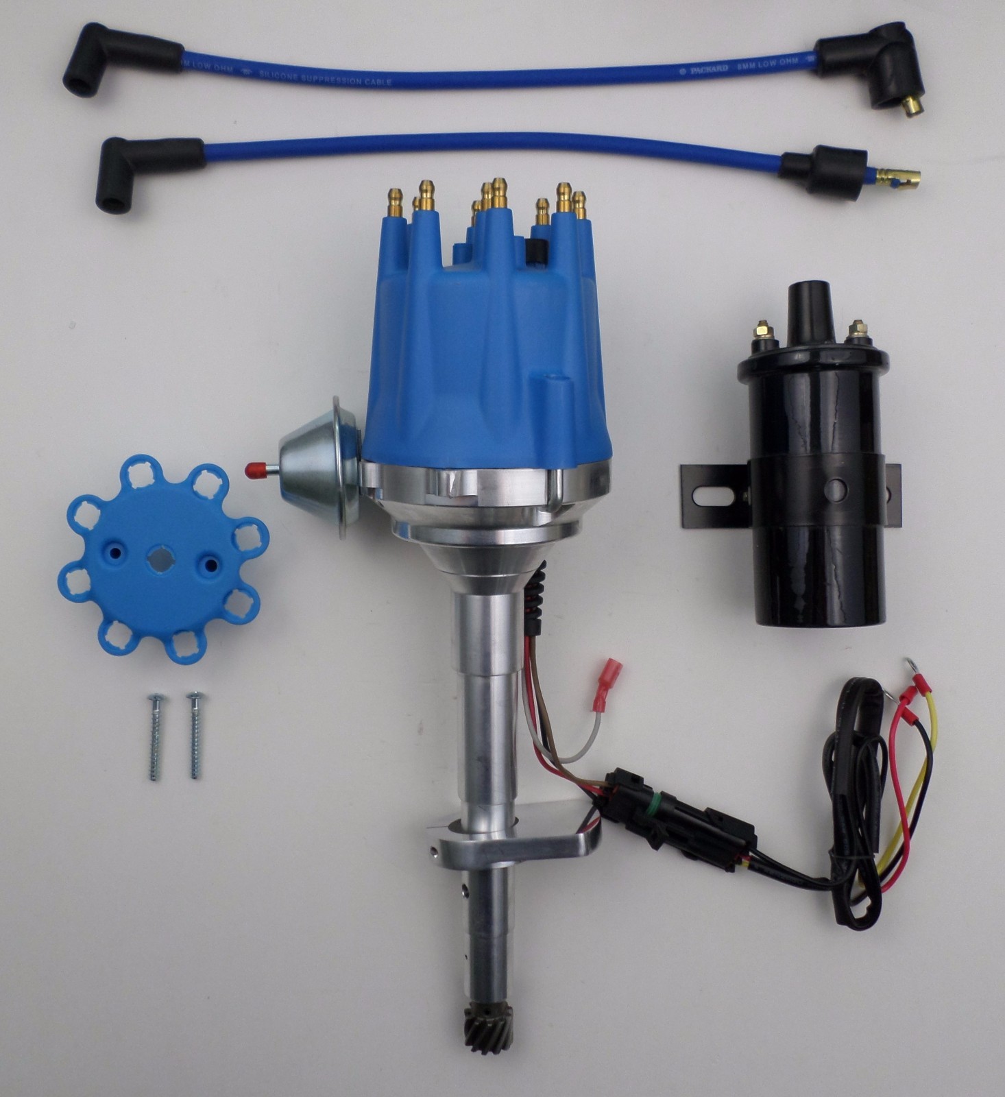 FORD late FLATHEAD 239 255 49-53 BLACK Small Cap HEI Distributor+45K BLACK COIL