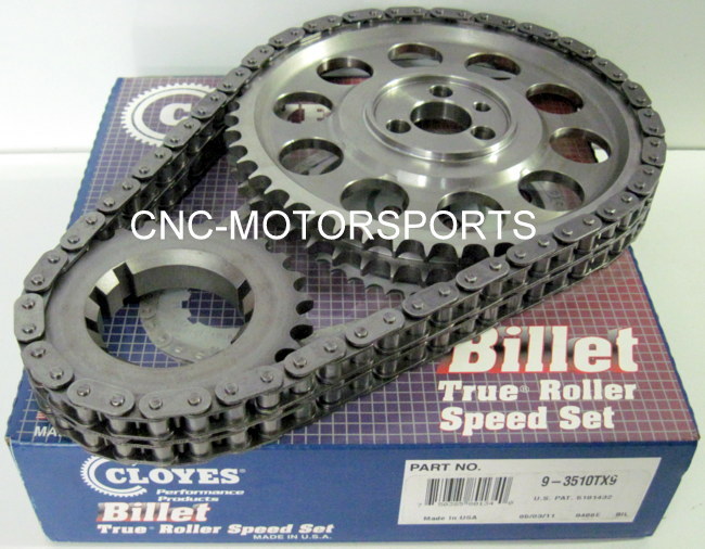 BB CHEVY 454 STREET BILLET TRUE ROLLER TIMING CHAIN 9 KEYWAY CLOYES 9-3510TX9