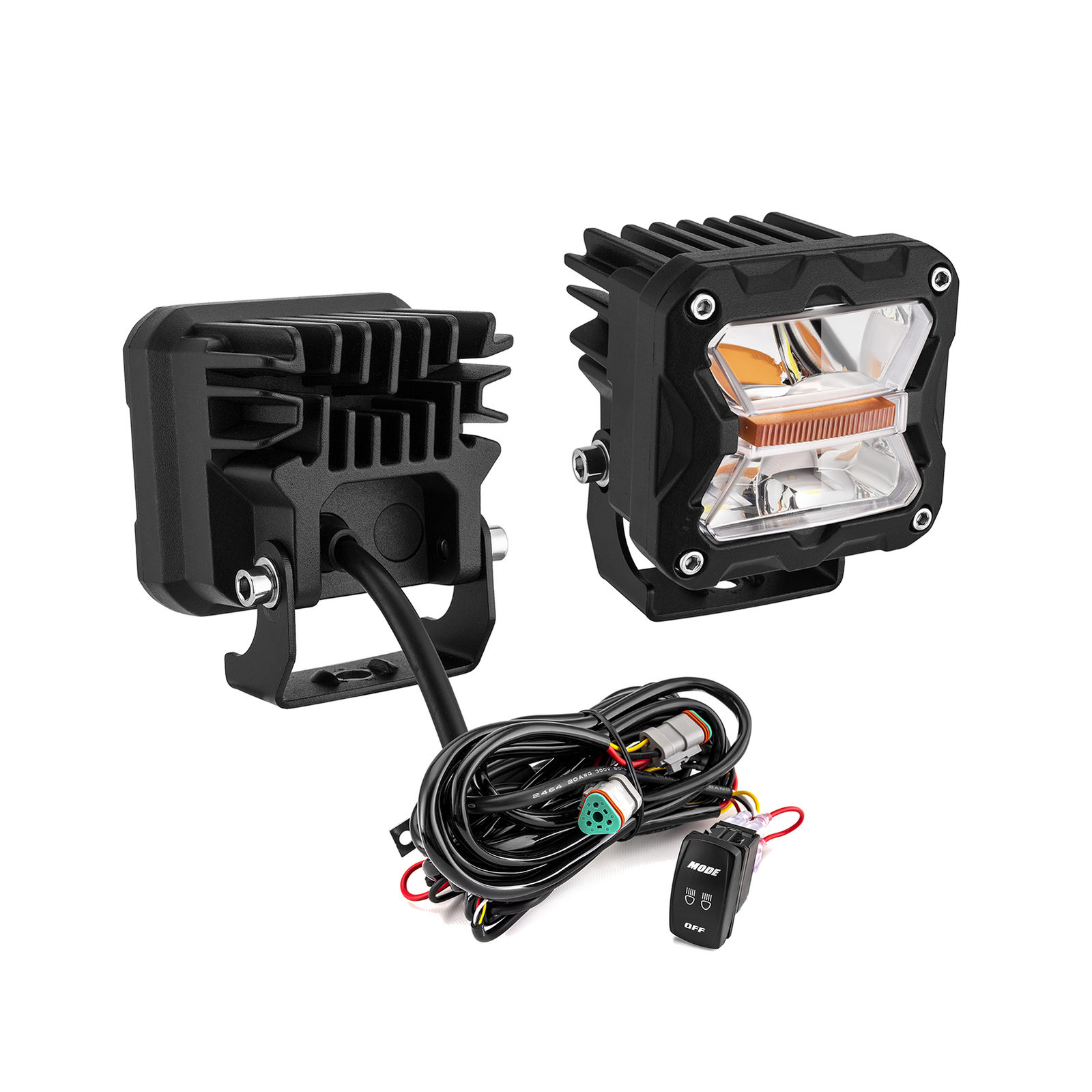 3"Inch LED Cube Pods Work Light Spot Amber White Strobe Driving Fog Lamp UTV ATV