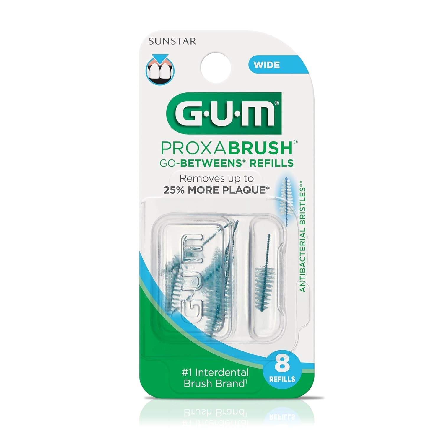 GUM Proxabrush Go Betweens Wide Dental Brush Refills 8 Count Pack of 6