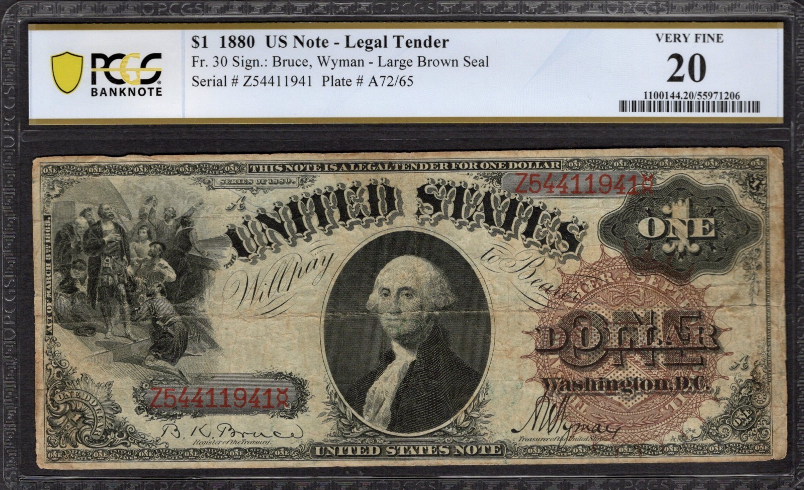 1880 $1 Legal Tender PCGS 20 Fr.30 Item #55971206