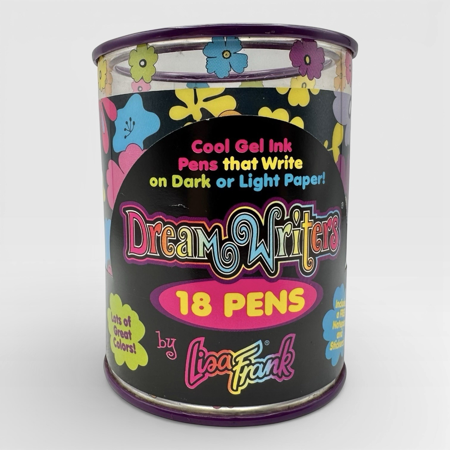 LISA FRANK DREAM WRITERS Vintage LOT Dried Up GEL PENS Stickers Notepad Holder