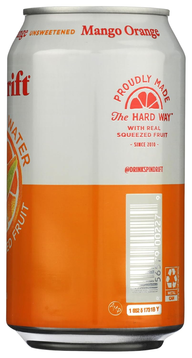 Spindrift Seltzer Orange Mango, 12 Fl Oz