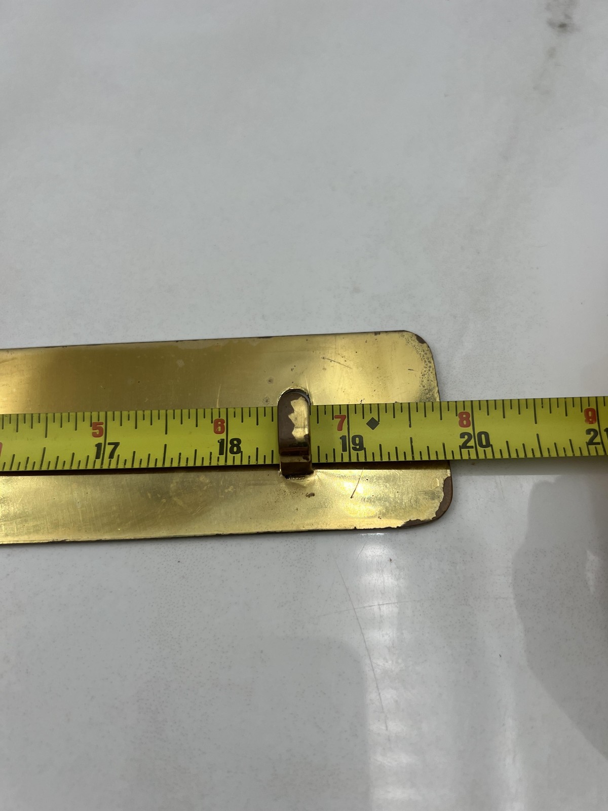 Vintage Brass Picture Rail Hook Strip Wall Mount 20in Art Hanging Display Bar