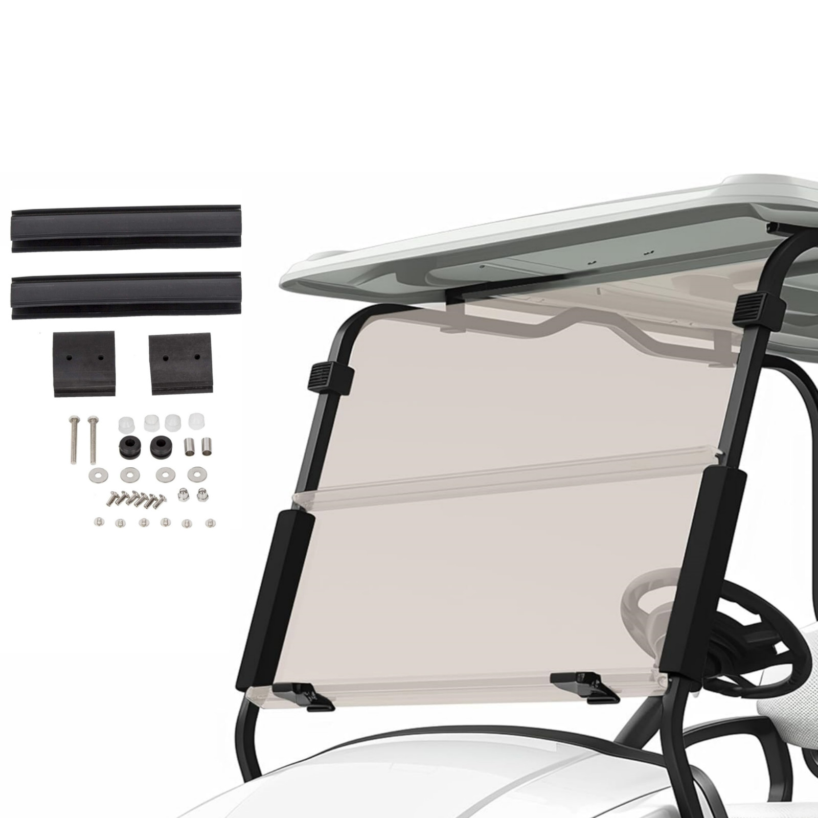 For 1994-2014 EZGO TXT & Medalist Tinted Golf Cart Folding Windshield Windscreen