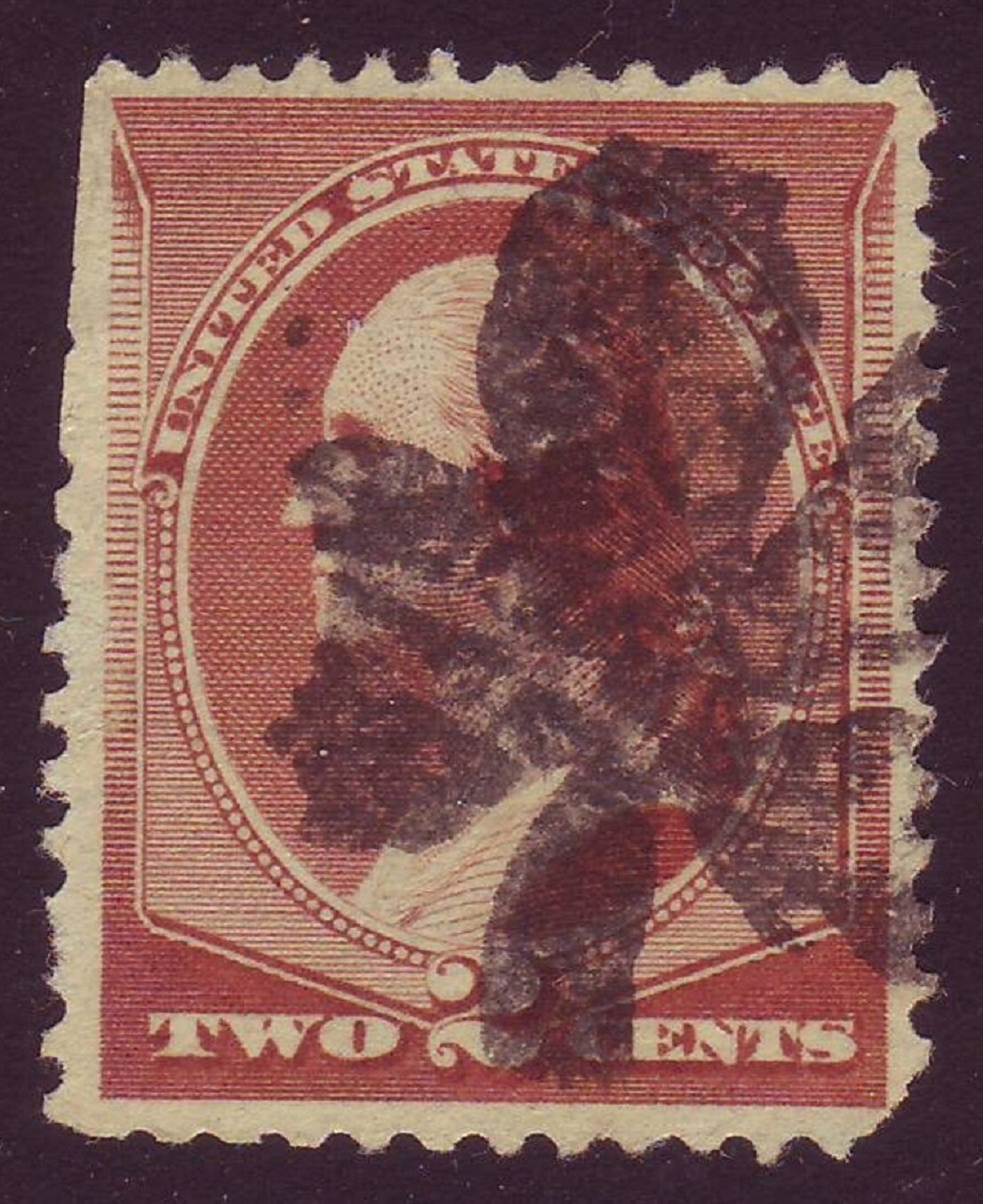 CLOVER - FANCY CANCEL on US# 210 - BOLD STRIKE - RARE !!