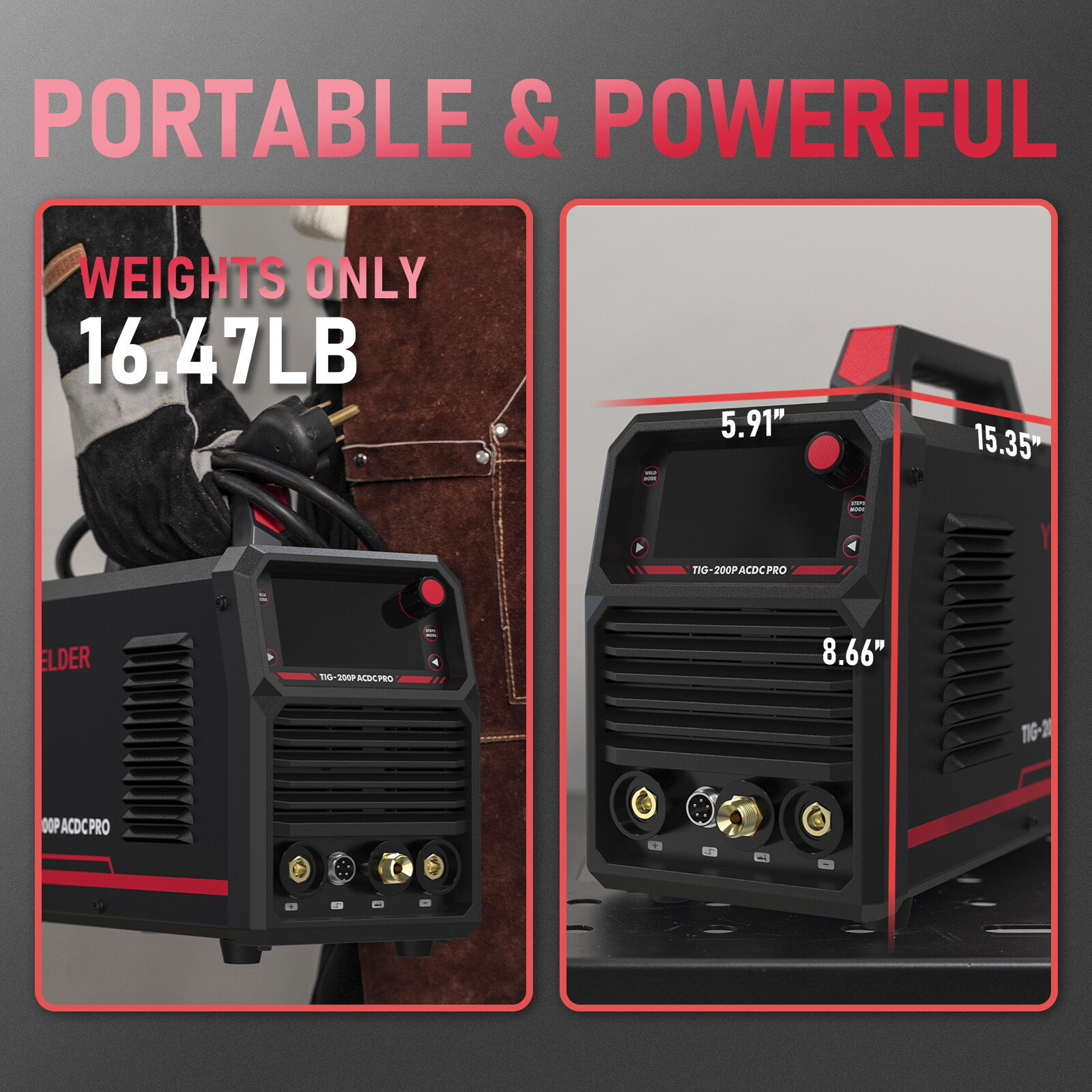 200A AC/DC Aluminum Tig Welder with Pulse, STICK/TIG 110/220V welding machine