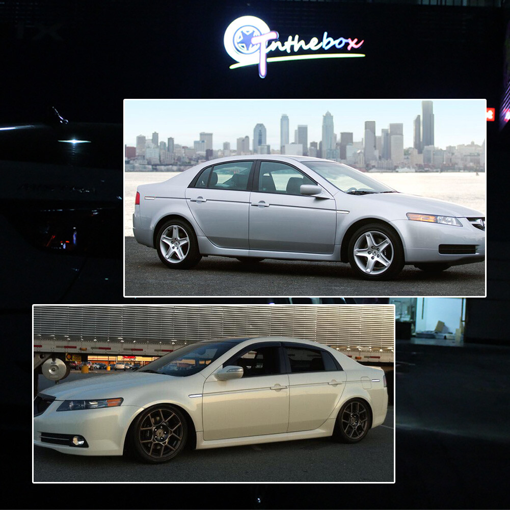 For 2004-2008 Acura TL Clear Front+Rear White LED Side Marker Lights Lamps 4PCS