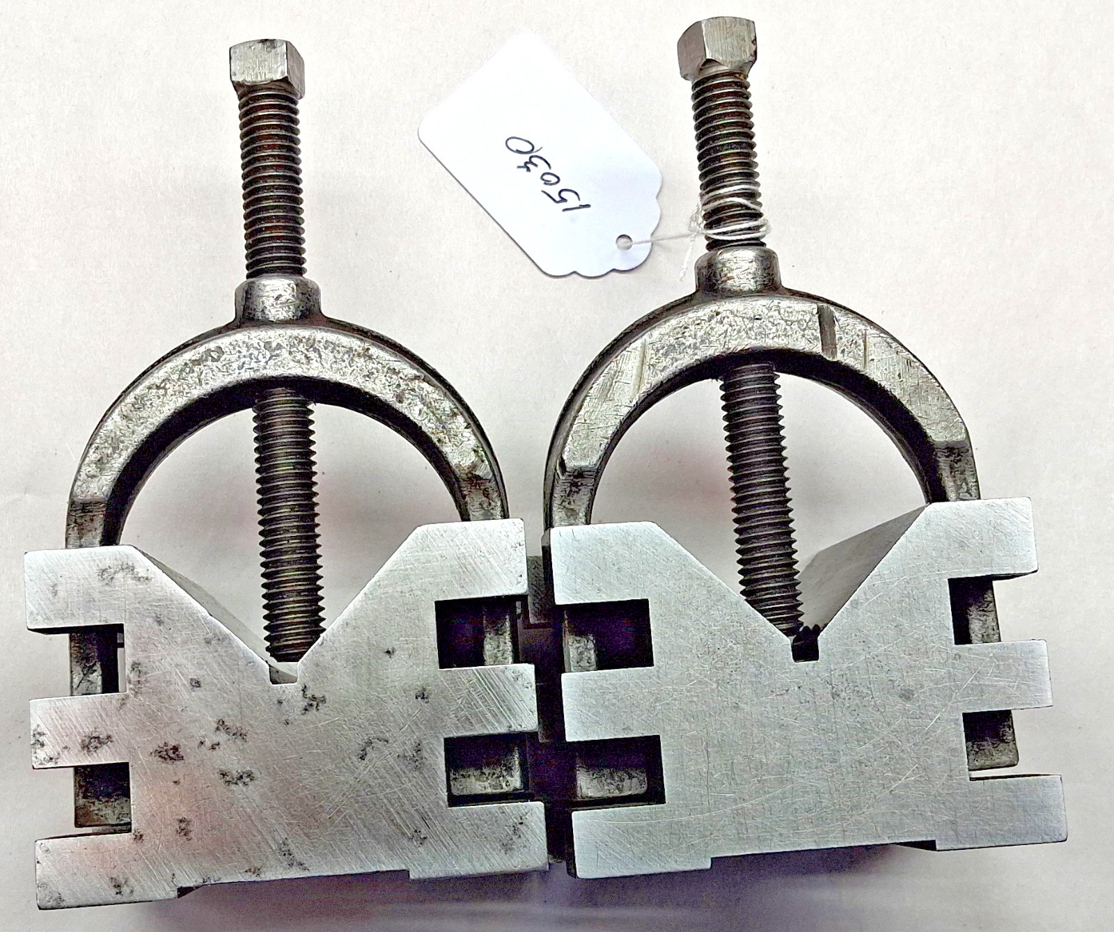 Machinists Set of (2) Brown & Sharpe No.750-B V Blocks w/ Clamps, USA