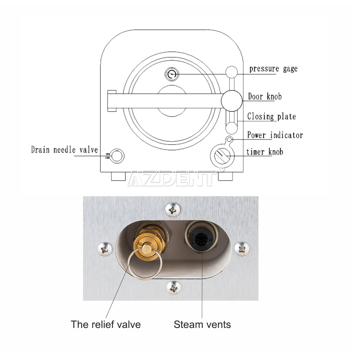 14L Esterilizador de Autoclave de Vapor Dental Equipo de Lab de Esterilización