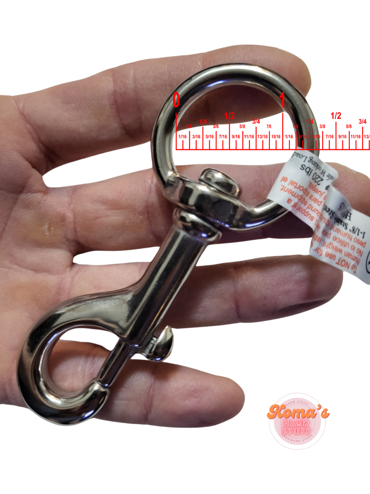 316 stainless steel Bolt action swivel snap hook clasp with 1 1/8" eye. 4 1/8"