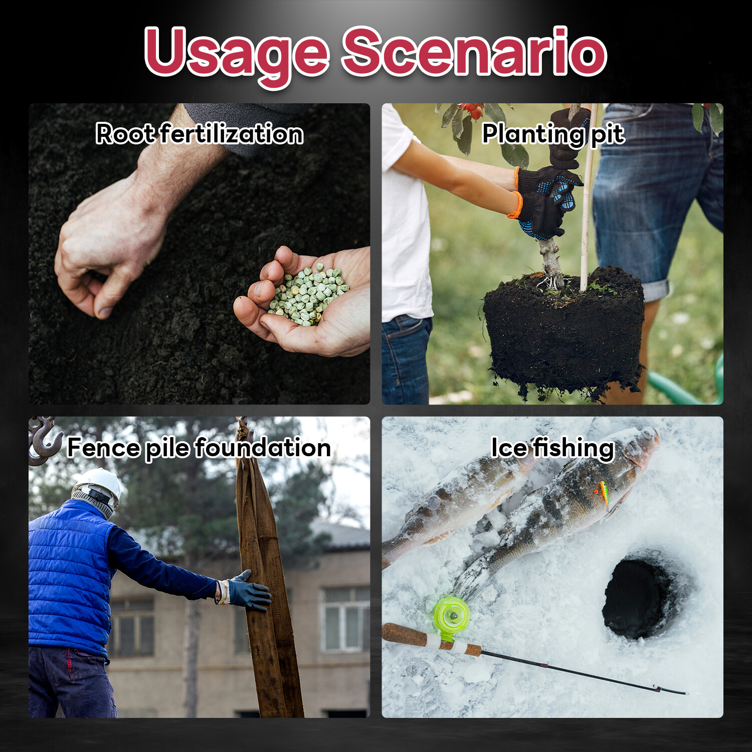 1500W Electric Auger Post Hole Digger with Extension Rods