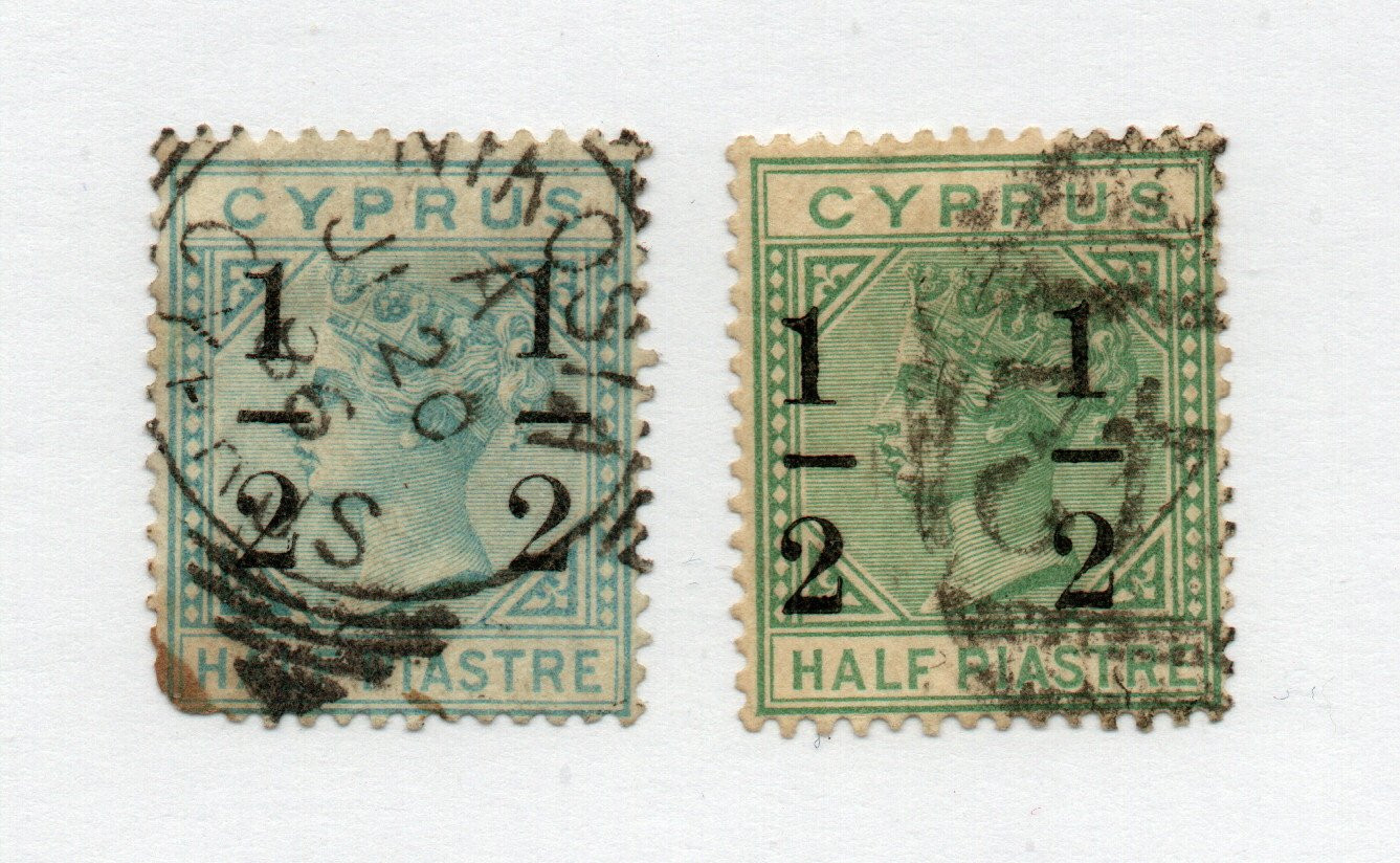 Cyprus - SG# 28 & 29 Used / wmk crown CC & wmk crown CA    -      Lot 07222460