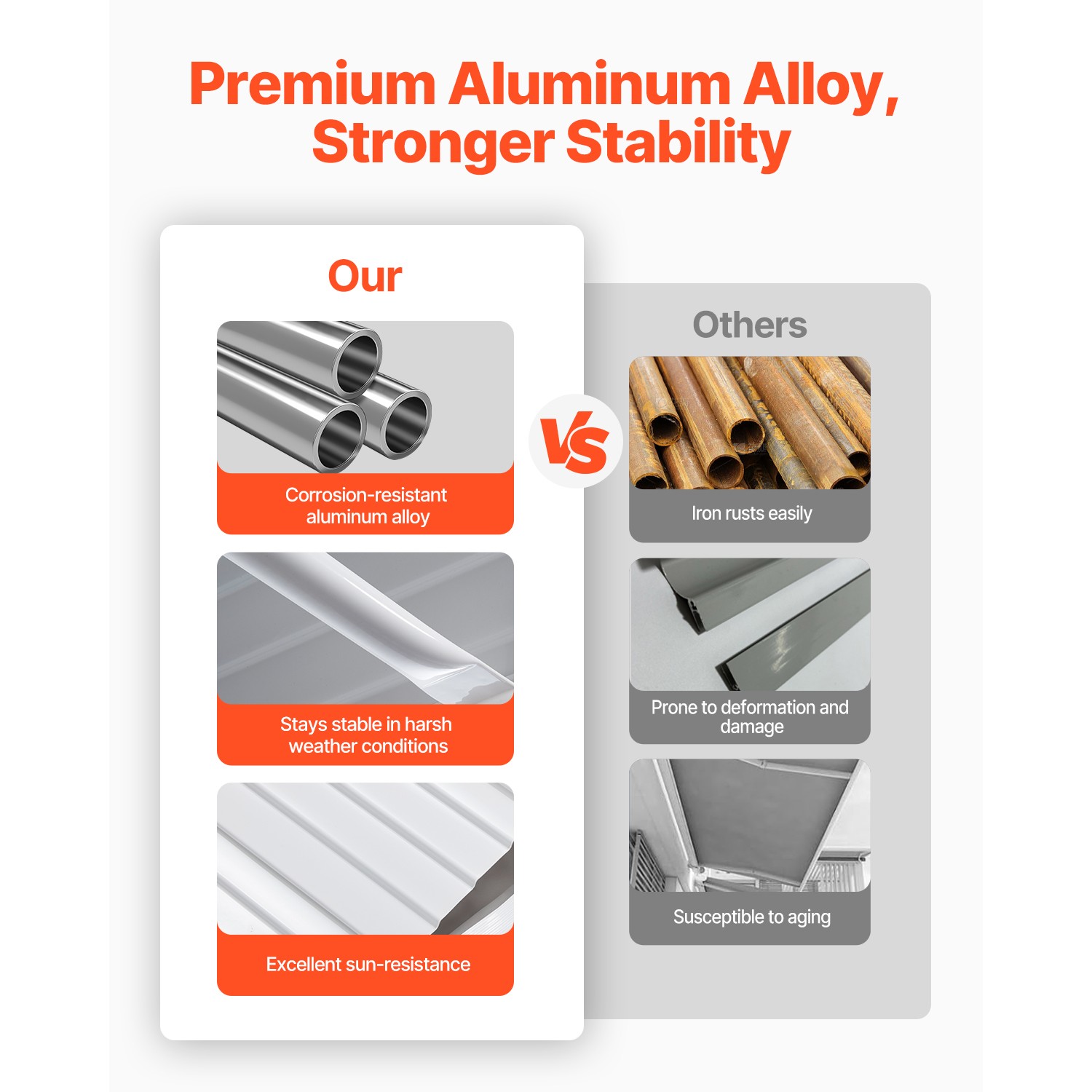 Window Awning Door Canopy 60x42 in Aluminum Alloy Front Door Awnings Anti-Rust