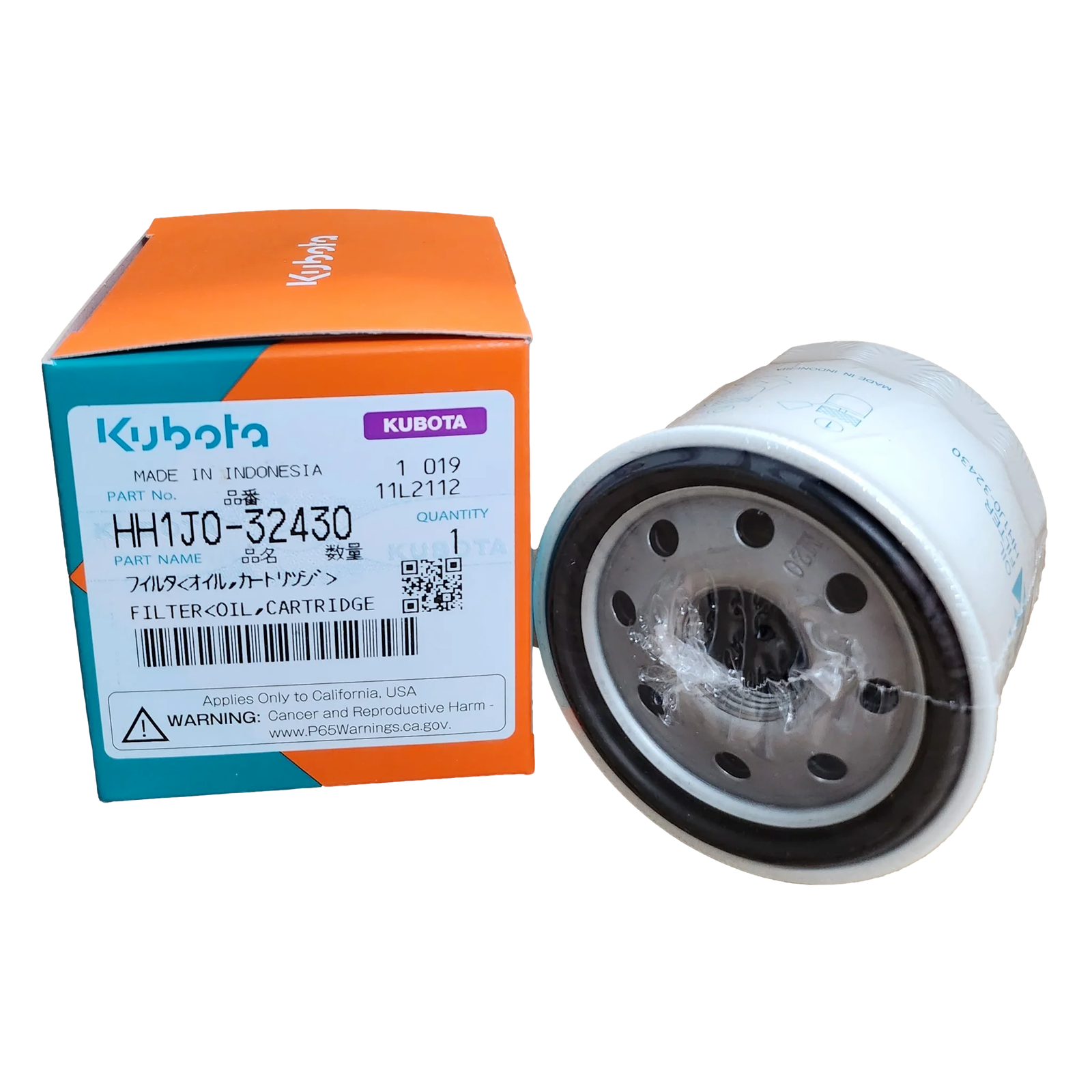 Genuine OEM Kubota HH1J0-32430 (Replaces HH150-32430) Oil Filter