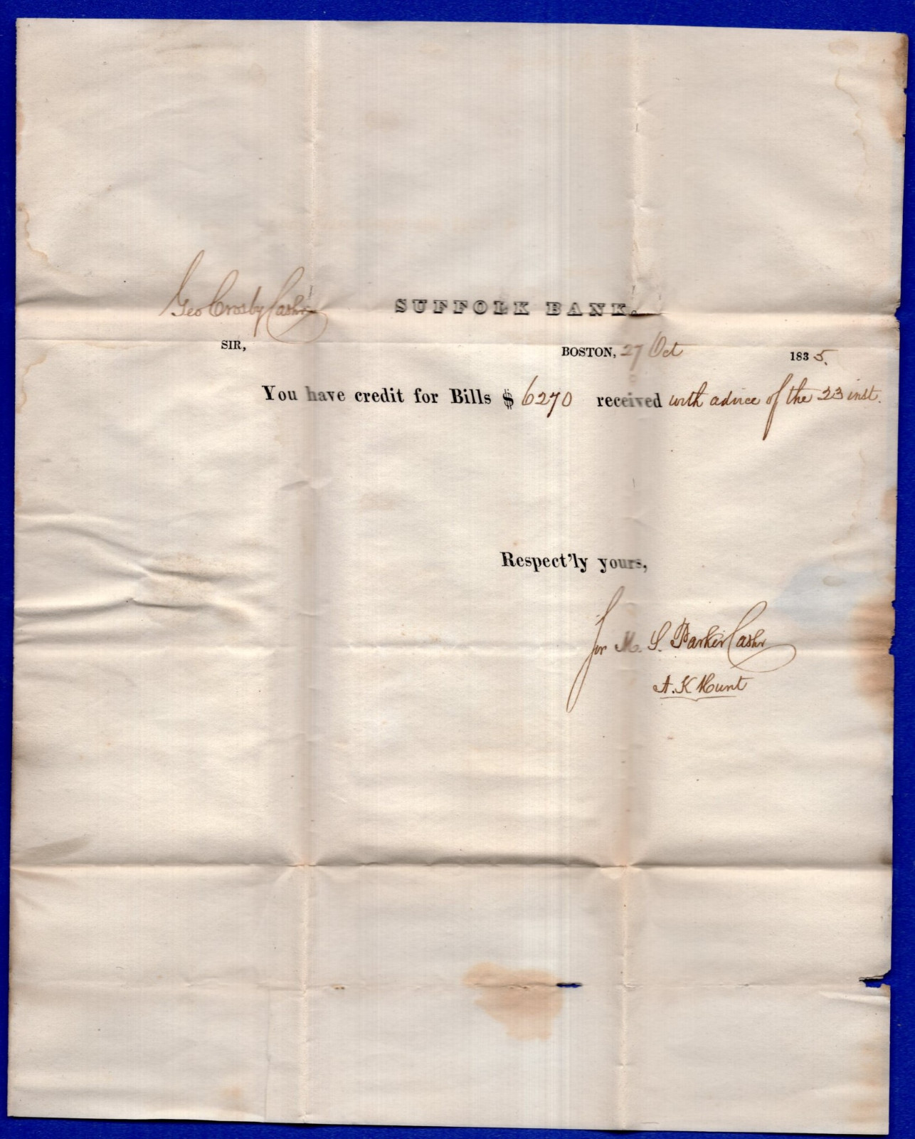 USA, 1835, PREPHILATELIC COVER BOSTON TO ARGENTINA