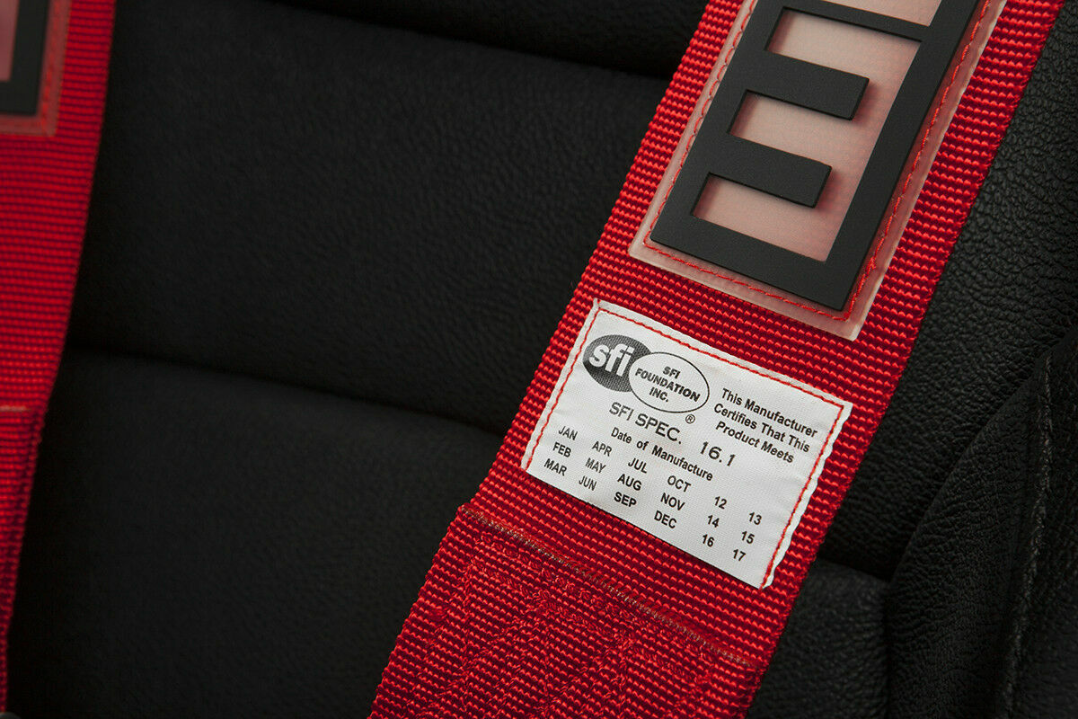 BRAUM Racing RED 5 Point 3" Inch SFI Certified 16.1 Racing Harness Single New