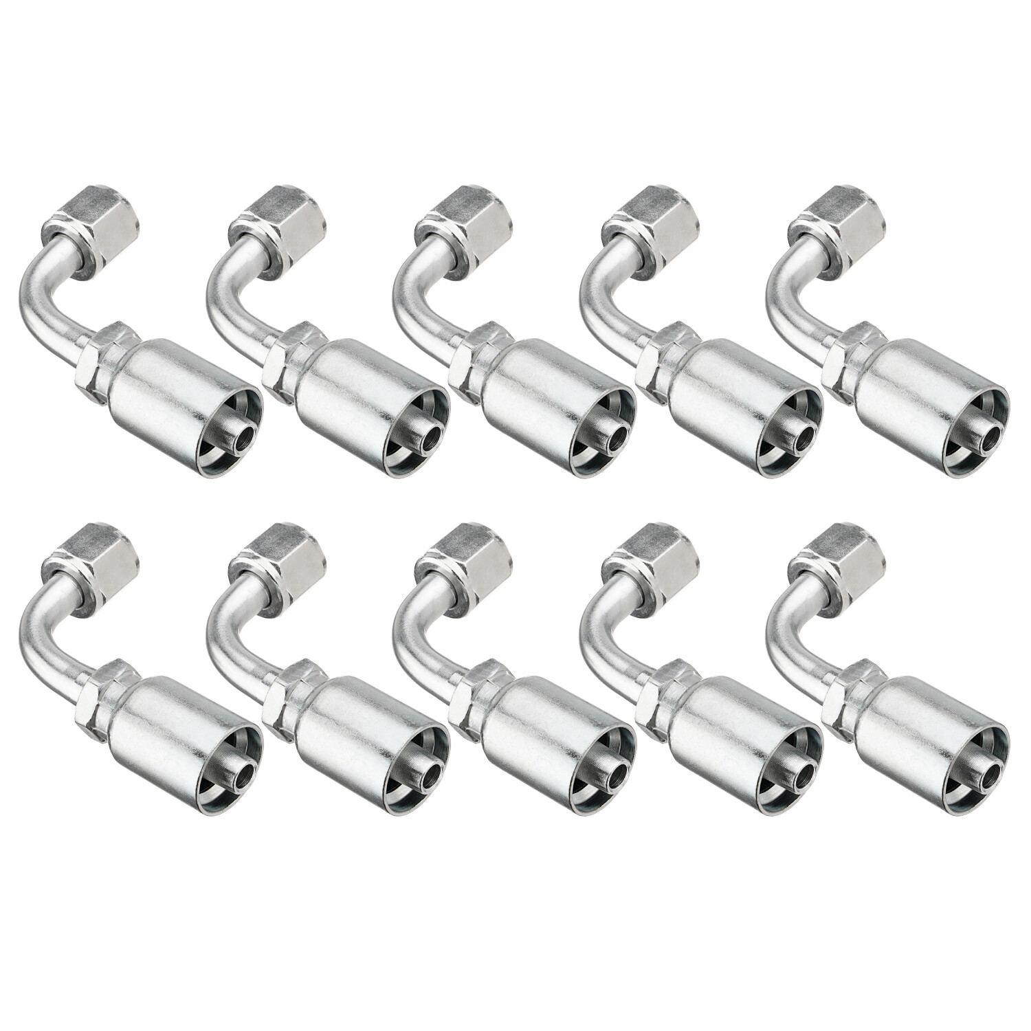 10 Pack 3/8" JIC 37° Female 90° Elbow Hydraulic Hose Fittings For 3/8" I.D. Hose