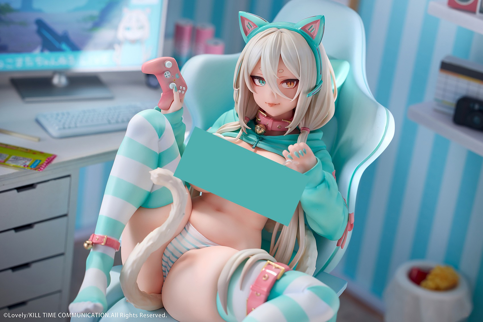 Lovely Nekomata Big Tits Gamer Shiro 1/6 Complete Figure Toy Model New IN Hand@
