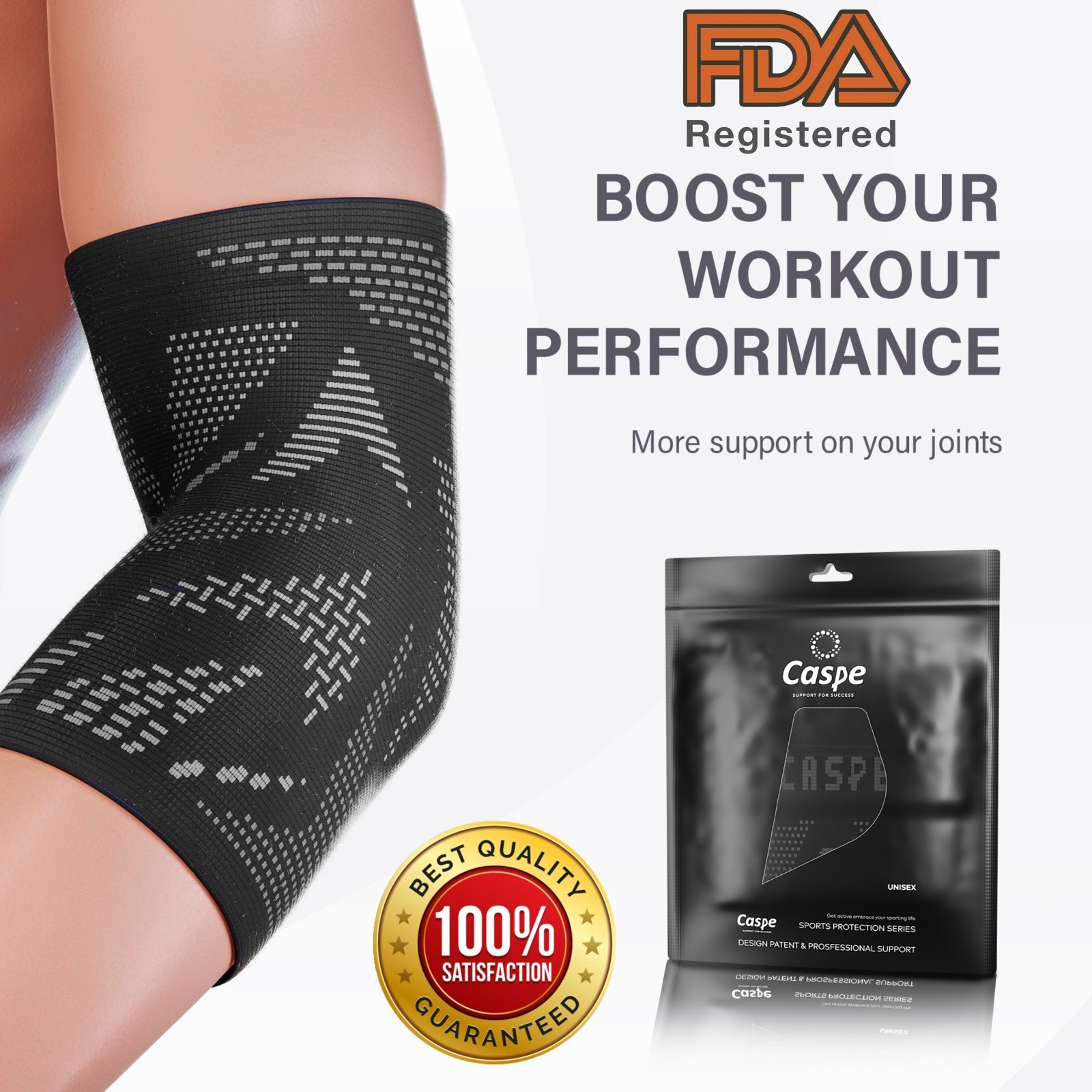 2X Elbow Brace Compression Support Sleeve Arthritis Tendonitis Reduce Joint Pain