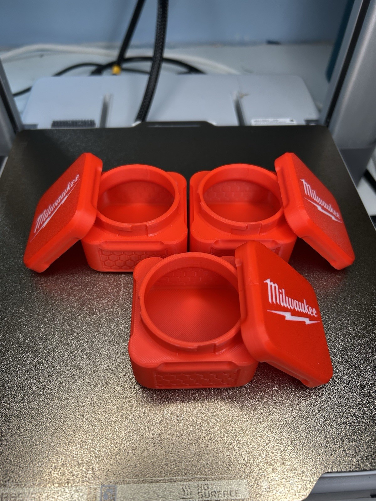 Milwaukee Locking Square Container Set 3 Pack 3D Printed Screw & Parts Storage